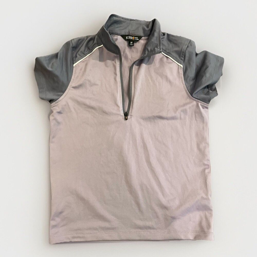 Kerrits Short Sleeve 1/4 Zip Equestrian Shirt Womens M Purple